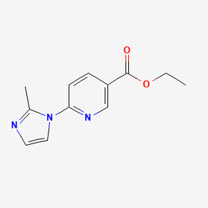 molecular formula C12H13N3O2 B8490299 ethyl 6-(2-methyl-1H-imidazol-1-yl)nicotinate 