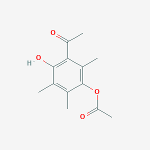 molecular formula C13H16O4 B8490341 3-Acetyl-4-hydroxy-2,5,6-trimethylphenyl acetate 