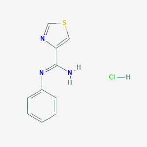 molecular formula C10H10ClN3S B084904 4-(N-Phenylamidino)thiazole hydrochloride CAS No. 13631-64-6