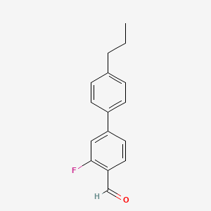 molecular formula C16H15FO B8490423 3-Fluoro-4'-propylbiphenyl-4-carbaldehyde 