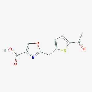 molecular formula C11H9NO4S B8490434 2-(5-Acetyl-thiophen-2-ylmethyl)-oxazole-4-carboxylic acid 