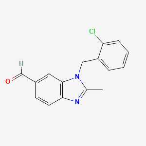1h-Benzimidazole-6-carbaldehyde,1-[(2-chlorophenyl)methyl]-2-methyl-