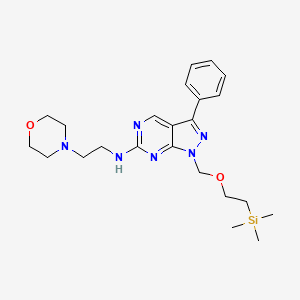 (2-morpholin-4-yl-ethyl)-[3-phenyl-1-(2-trimethylsilanyl-ethoxymethyl)-1H-pyrazolo[3,4-d]pyrimidin-6-yl]-amine