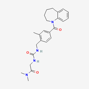 molecular formula C24H30N4O3 B8490545 1-(4-[N-(2-Dimethylamino-2-oxoethylcarbamoyl)aminomethyl]-3-methylbenzoyl)-2,3,4,5-tetrahydro-1H-1-benzazepine 