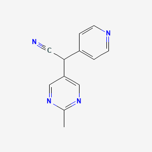 molecular formula C12H10N4 B8490549 2-(2-Methylpyrimidin-5-yl)-2-(pyridin-4-yl)acetonitrile 