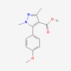 molecular formula C13H14N2O3 B8490555 5-(4-methoxyphenyl)-1,3-dimethyl-1H-pyrazole-4-carboxylic acid 