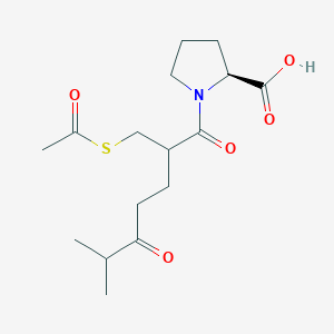 molecular formula C16H25NO5S B8490650 1-{2-[(Acetylsulfanyl)methyl]-6-methyl-5-oxoheptanoyl}-L-proline CAS No. 67819-21-0