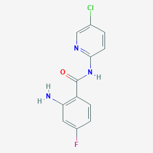 molecular formula C12H9ClFN3O B8490689 N-(5-chloropyridin-2-yl)-4-fluoro-2-aminobenzamide 