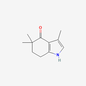 molecular formula C11H15NO B8490692 3,5,5-Trimethyl-4-oxo-4,5,6,7-tetrahydroindole 