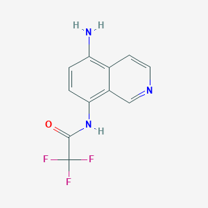 molecular formula C11H8F3N3O B8490743 Acetamide, N-(5-amino-8-isoquinolinyl)-2,2,2-trifluoro- 