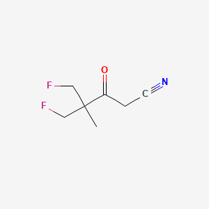 molecular formula C7H9F2NO B8490779 5-Fluoro-4-(fluoromethyl)-4-methyl-3-oxopentanenitrile 