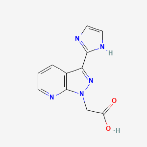 molecular formula C11H9N5O2 B8490781 2-[3-(1H-imidazol-2-yl)pyrazolo[3,4-b]pyridine-1-yl]acetic acid 