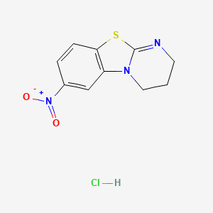 molecular formula C10H10ClN3O2S B8490856 3,4-Dihydro-7-nitro-2H-pyrimido(2,1-b)benzothiazole hydrochloride CAS No. 77595-20-1