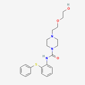 molecular formula C21H27N3O3S B8490871 4-[2-(2-Hydroxyethoxy)-ethyl]-piperazine-carboxylic acid (2-phenylsulfanyl-phenyl)-amide 