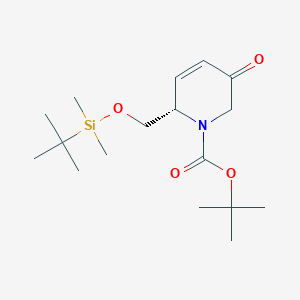 molecular formula C17H31NO4Si B8490914 (S)-Tert-butyl 2-(((tert-butyldimethylsilyl)oxy)methyl)-5-oxo-5,6-dihydropyridine-1(2H)-carboxylate 