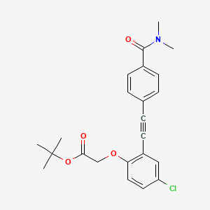molecular formula C23H24ClNO4 B8490925 Tert-butyl[4-chloro-2-({4-[(dimethylamino)carbonyl]phenyl}ethynyl)phenoxy]acetate 