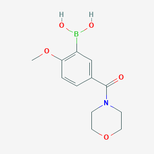 molecular formula C12H16BNO5 B8490971 5-Morpholine-carbonyl-2-methoxy-phenyl boronic acid 