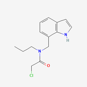 molecular formula C14H17ClN2O B8491019 Acetamide,2-chloro-n-(1h-indol-7-ylmethyl)-n-propyl- 