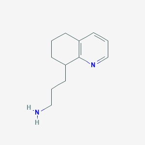 molecular formula C12H18N2 B8491131 3-(5,6,7,8-Tetrahydroquinol-8-yl)propylamine 
