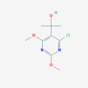 molecular formula C9H13ClN2O3 B8491138 2-(4-Chloro-2,6-dimethoxy-pyrimidin-5-yl)-propan-2-ol 
