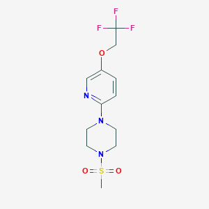 molecular formula C12H16F3N3O3S B8491152 1-(Methanesulfonyl)-4-[5-(2,2,2-trifluoroethoxy)pyridin-2-yl]piperazine CAS No. 823197-38-2