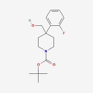 molecular formula C17H24FNO3 B8491177 Tert-butyl 4-(2-fluorophenyl)-4-(hydroxymethyl)piperidine-1-carboxylate 