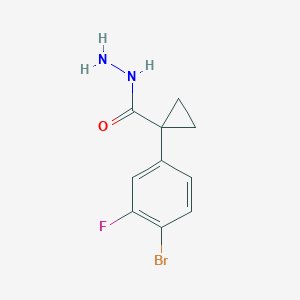 molecular formula C10H10BrFN2O B8491210 1-(4-Bromo-3-fluorophenyl)cyclopropanecarbohydrazide 