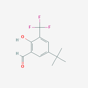 molecular formula C12H13F3O2 B8491252 5-tert-Butyl-2-hydroxy-3-(trifluoromethyl)benzaldehyde CAS No. 57477-83-5