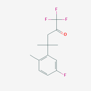 molecular formula C13H14F4O B8491295 1,1,1-Trifluoro-4-(5-fluoro-2-methylphenyl)-4-methylpentan-2-one CAS No. 849354-20-7