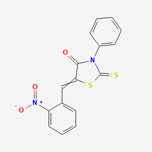 molecular formula C16H10N2O3S2 B8491354 5-o-Nitrobenzylidene-3-phenylrhodanine 