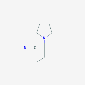 molecular formula C9H16N2 B8491458 2-Methyl-2-(1-pyrrolidinyl)butanenitrile 