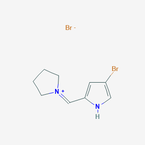molecular formula C9H12Br2N2 B8491498 1-[(4-Bromo-1H-pyrrol-2-yl)methylidene]pyrrolidin-1-ium bromide CAS No. 62380-90-9