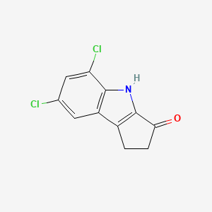 molecular formula C11H7Cl2NO B8491522 5,7-dichloro-1,2-dihydrocyclopenta[b]indol-3(4H)-one 