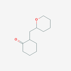 molecular formula C12H20O2 B8491540 2-[(tetrahydro-2H-pyran-2-yl)methyl]cyclohexanone 