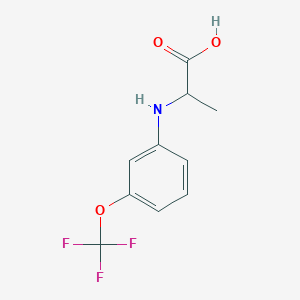 molecular formula C10H10F3NO3 B8491553 2-[3-(Trifluoromethoxy)anilino]propanoic acid 