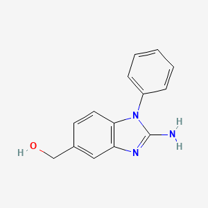 molecular formula C14H13N3O B8491560 (2-amino-1-phenyl-1H-benzoimidazol-5-yl)methanol 