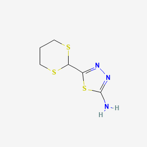 molecular formula C6H9N3S3 B8491591 5-(1,3-Dithian-2-yl)-1,3,4-thiadiazol-2-amine CAS No. 89151-76-8