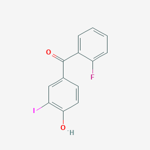 molecular formula C13H8FIO2 B8491597 (2-Fluorophenyl)(4-hydroxy-3-iodophenyl)methanone 