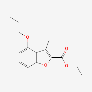 molecular formula C15H18O4 B8491607 3-Methyl-4-propoxy-benzofuran-2-carboxylic acid ethyl ester 