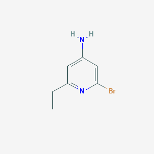 molecular formula C7H9BrN2 B8491667 2-Bromo-6-ethyl-pyridin-4-yl-amine 