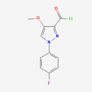 molecular formula C11H8ClFN2O2 B8491757 1-(4-Fluorophenyl)-4-methoxy-pyrazole-3-carbonyl chloride 