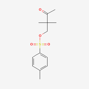 molecular formula C13H18O4S B8491796 2,2-Dimethyl-3-oxobutyl 4-methylbenzene-1-sulfonate CAS No. 24706-89-6