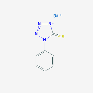 molecular formula C7H5N4NaS B084918 5H-四唑-5-硫酮，1,2-二氢-1-苯基-，钠盐 (1:1) CAS No. 15052-19-4