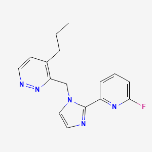 molecular formula C16H16FN5 B8491873 Pyridazine,3-[[2-(6-fluoro-2-pyridinyl)-1h-imidazol-1-yl]methyl]-4-propyl- 