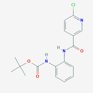 molecular formula C17H18ClN3O3 B8491940 tert-Butyl 2-(6-chloronicotinamido)phenylcarbamate 