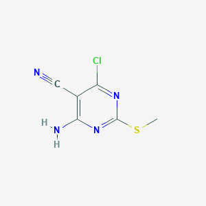 molecular formula C6H5ClN4S B8491969 4-Amino-6-chloro-2-(methylthio)pyrimidine-5-carbonitrile CAS No. 33097-14-2