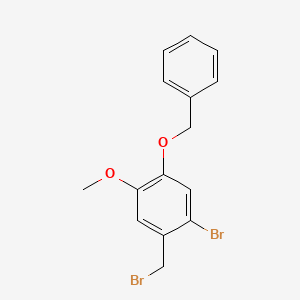 molecular formula C15H14Br2O2 B8492014 5-(Benzyloxy)-1-bromo-2-(bromomethyl)-4-methoxybenzene CAS No. 222622-96-0