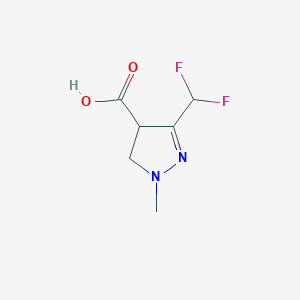 molecular formula C6H8F2N2O2 B8492039 3-(Difluoromethyl)-1-methyl-4,5-dihydro-1H-pyrazole-4-carboxylic acid CAS No. 921213-76-5