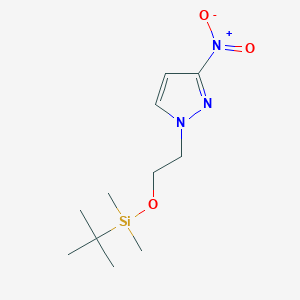 molecular formula C11H21N3O3Si B8492051 1-[2-(tert-butyl-dimethyl-silanyloxy)-ethyl]-3-nitro-1H-pyrazole 