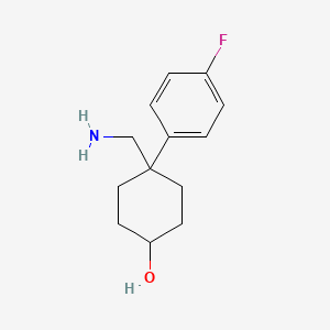 molecular formula C13H18FNO B8492060 4-(Aminomethyl)-4-(4-fluorophenyl)cyclohexanol CAS No. 887978-48-5